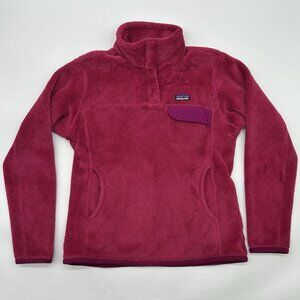 Patagonia Re-Tool Snap-T Pullover Size Medium Magenta Pink Polartec Jacket